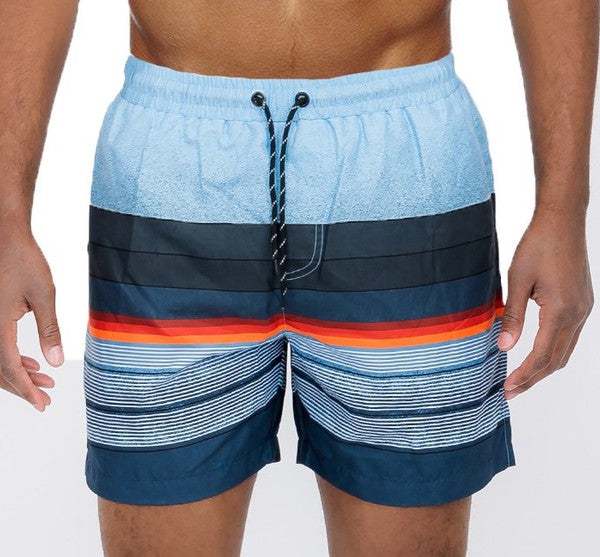 WEIV Blue stripes Swim Shorts - Apparel | MENLL